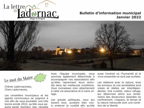 La lettre de Ladornac - Janvier 2022