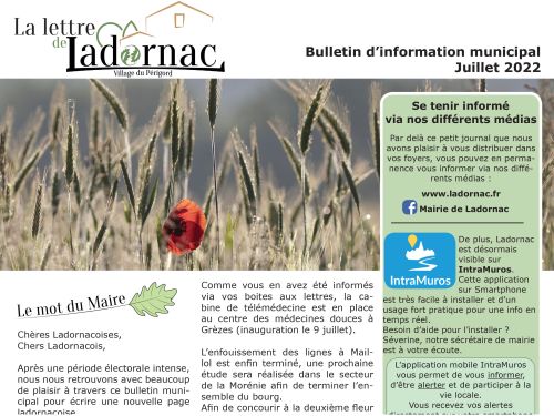 La lettre de Ladornac - Juillet 2022